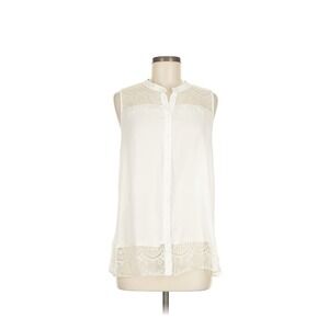 Pleione blouse White And Lace Sleeveless Blouse Sz Med